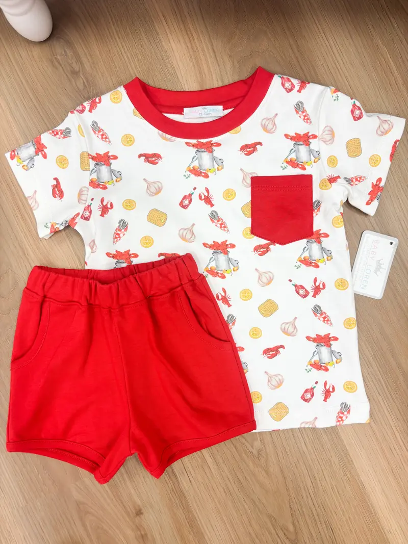 Baby Loren Boys’ Lil’ Cajun Short Set – Breathable Cotton 1