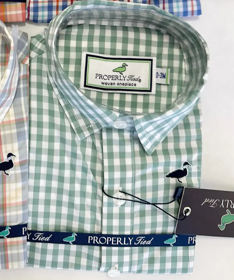 Baby Seasonal Sport Shirt In Everglade Green – Nature-Inspired Cotton Top 1
