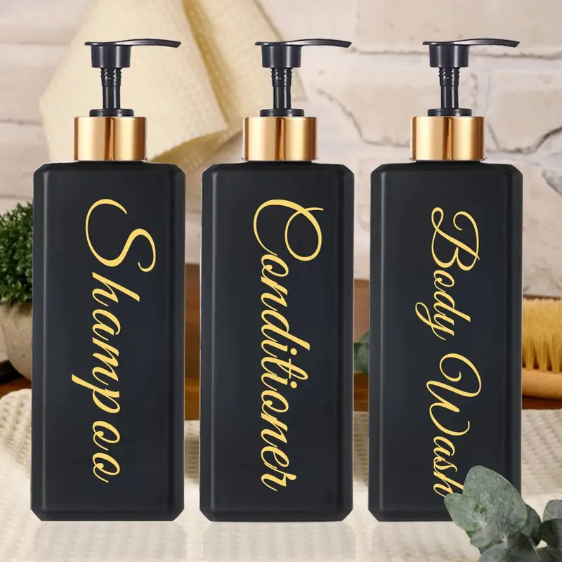 Bathroom Essentials Dispenser Set – 3-Piece Refillable Container Bundle For Soap, Lotion & Hand Sanitizer 1