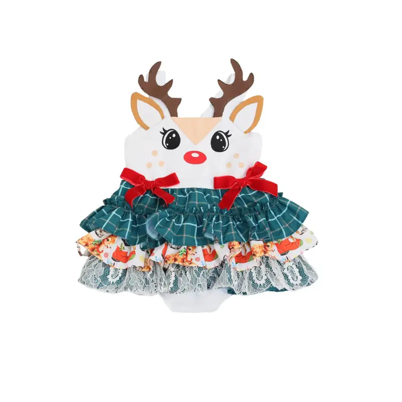 Be Girl Blitzen Holiday Romper For Girls 1