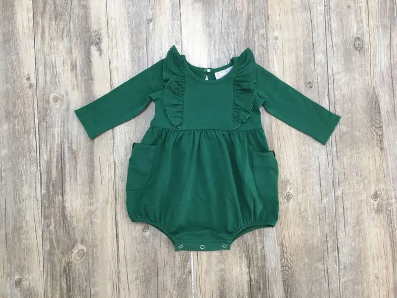 Bella Hunter Green Pocket Bubble Dress 1