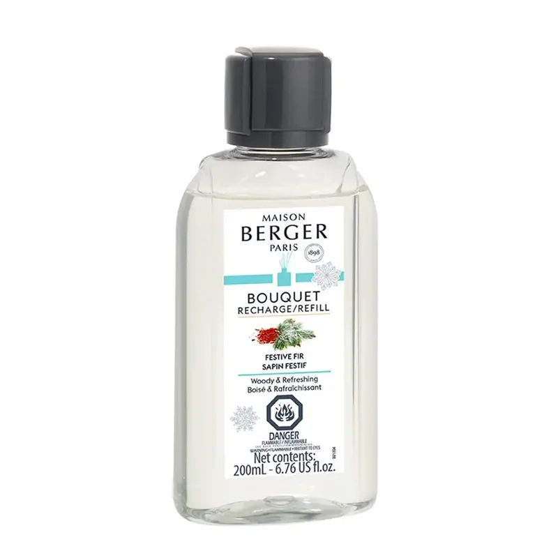 Berger Festive Fir Reed Diffuser Refill – 200Ml Seasonal Evergreen Scented Bouquet 1