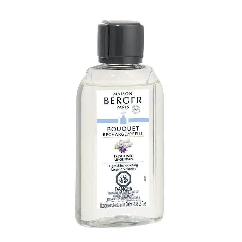 Berger Fresh Linen Reed Diffuser Refill – 200Ml Crisp, Clean Aromatic Bouquet 1