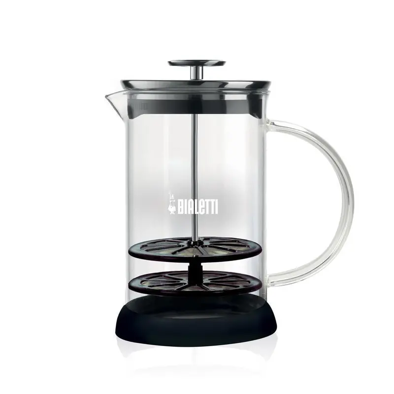 Bialetti Cappuccinatore Glass Frother – 6-Cup Manual Milk Steamer 1