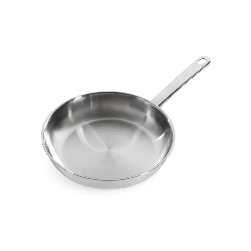 Bk Bright Uncoated Stainless Steel Fry Pan – 24 Cm, Open Handle 1