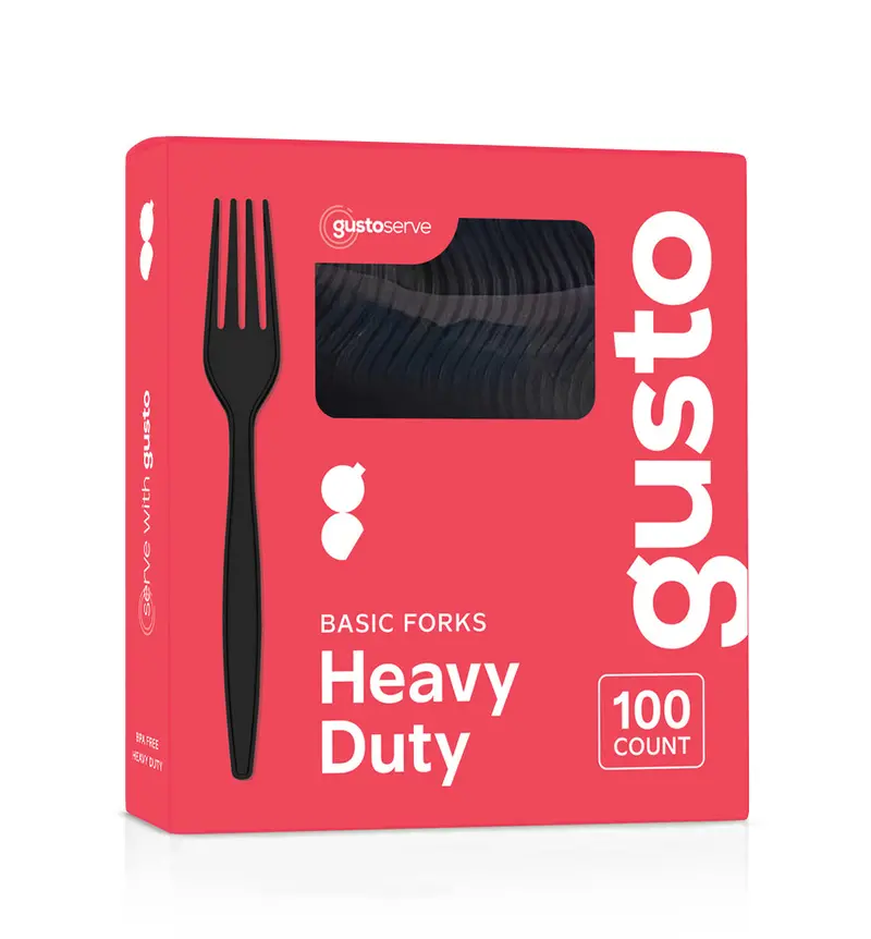 Black Basic Plastic Forks – Modern Disposable Tableware, 100-Count 1