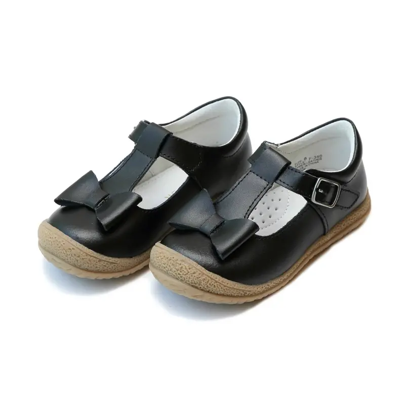 Black Emma Bow T-Strap Mary Jane Footwear 1