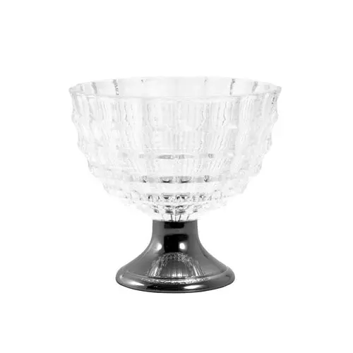 Black Metal Base Glass Centerpiece Bowl – Mauricius Collection 1
