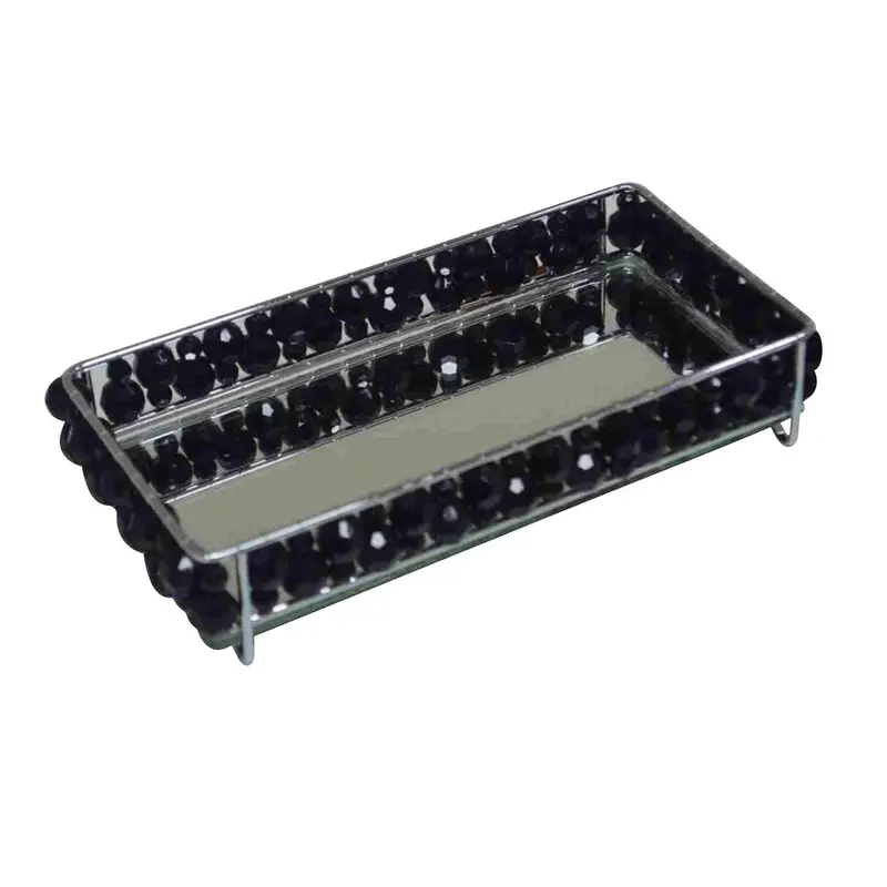Black Pearl Dual-Level Chrome Tray (10X20 Cm) 1