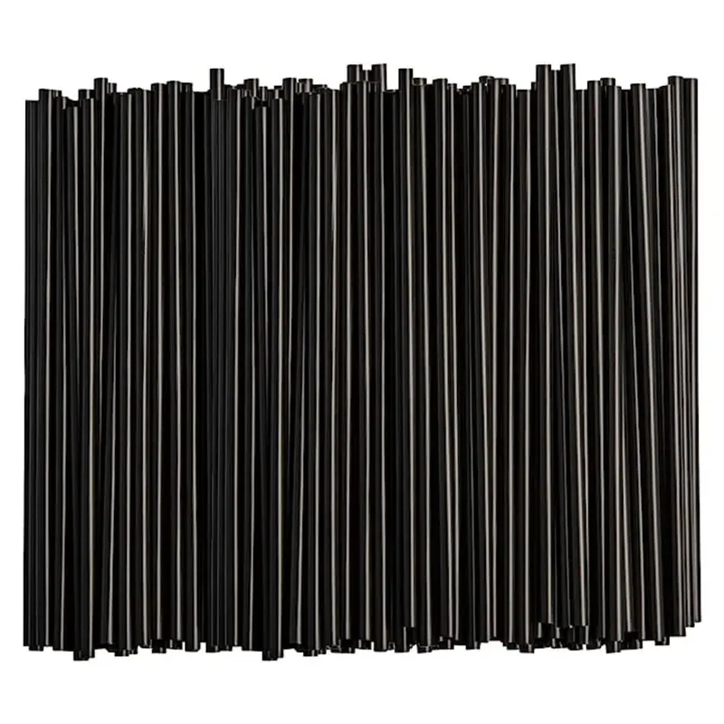 Black Rigid Plastic Drinking Straws – 7.75" Length – 500-Count 1