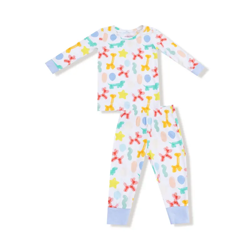 Blue Balloon Animals Long-Sleeve Loungewear Set For Kids 1