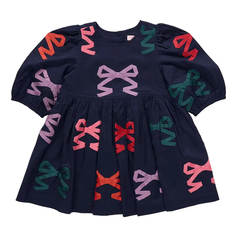 Blue Floral Climbing Pattern Brooke Dress For Girls 1