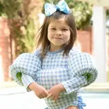Blue Gingham Swim Floatie Cover-Up 1