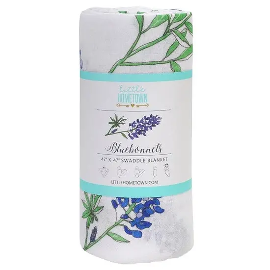 Bluebonnet Floral Swaddle Blanket – Unisex 1