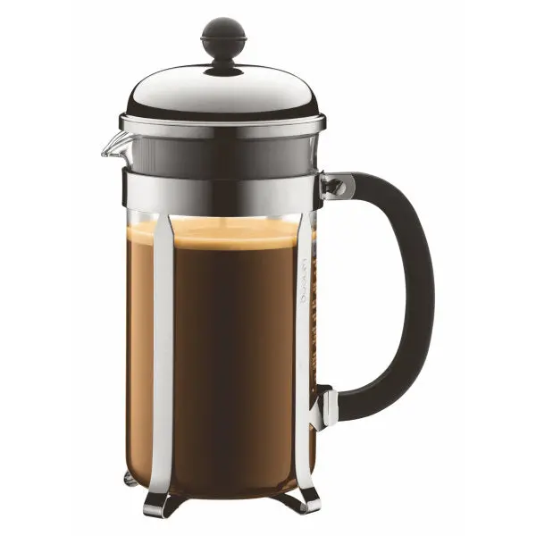 Bodum Chambord Glass French Press – 8 Cup (1L), Stainless Steel Lid 1