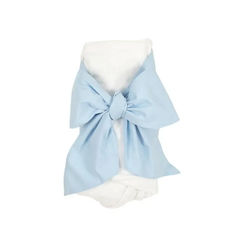 Bow-Tied Swaddle Blanket – Buckhead Blue 1