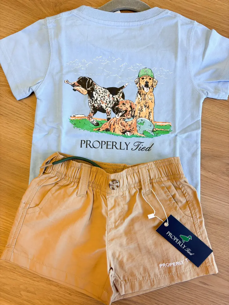 Boys Diamond Dogs Graphic Tee – Light Blue Short Sleeve 1