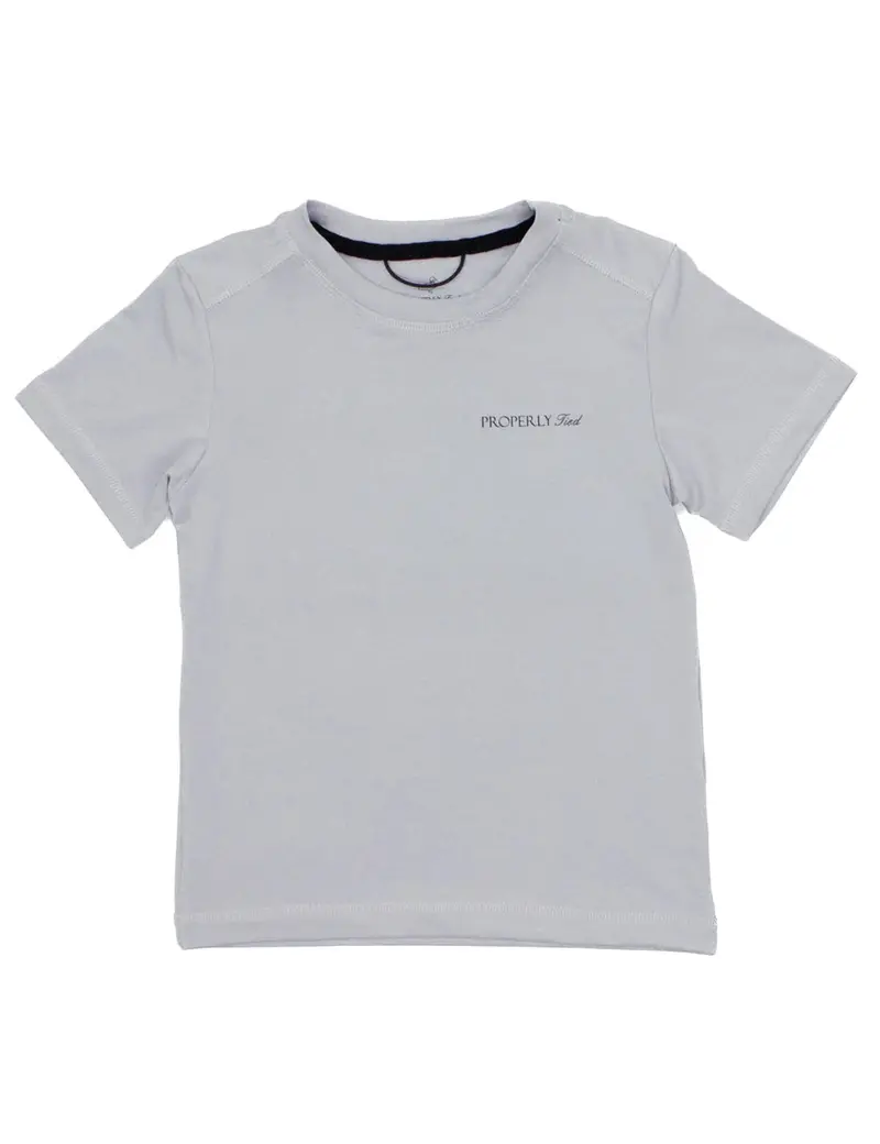 Boys Finn Short-Sleeve Tee In Ice Grey – Comfort-Fit Cotton 1