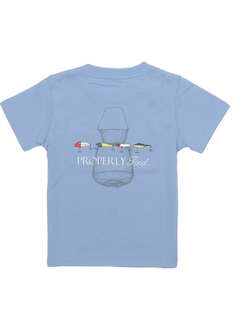 Boys' Light Blue Vintage Lures Short Sleeve Shirt 1