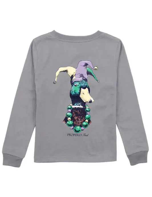 Boys' Mardi Gras Mallard Long-Sleeve Jersey – Battleship Grey 1