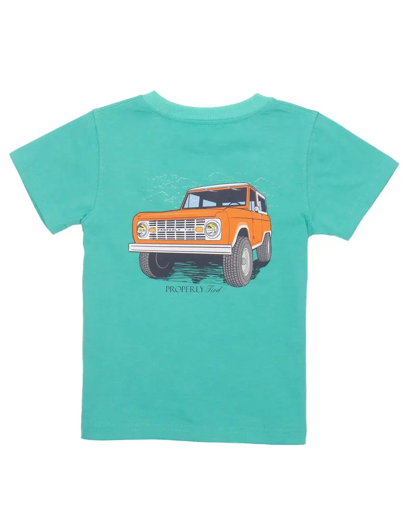 Boys' Soft Green Truckin' Short Sleeve Shirt 1