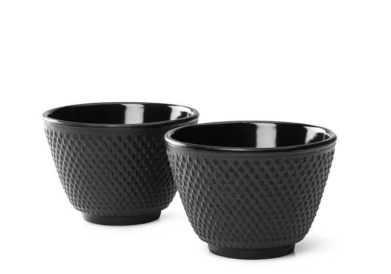 Bredemeijer Jang Tea Cup Set – 2-Piece Matte Black Cast Iron Mug Collection 1