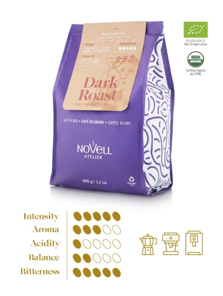 Café Atelier Dark Roast Whole Bean Coffee – 500G Bag 1