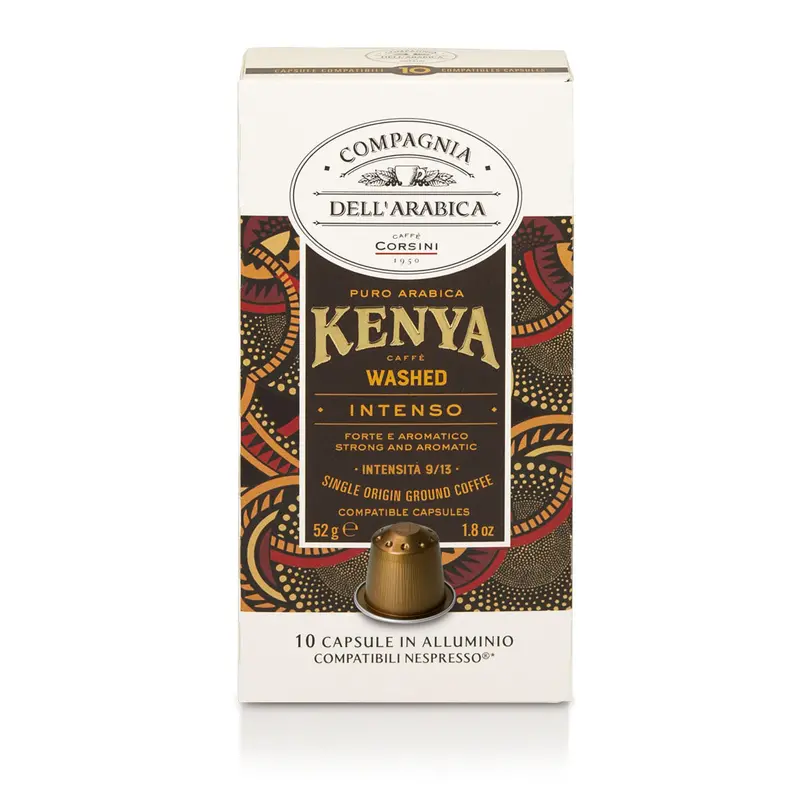 Caffè Corsini Kenya Aluminum Capsules For Nespresso – Bright, Fruity Single-Origin (10-Pack) 1