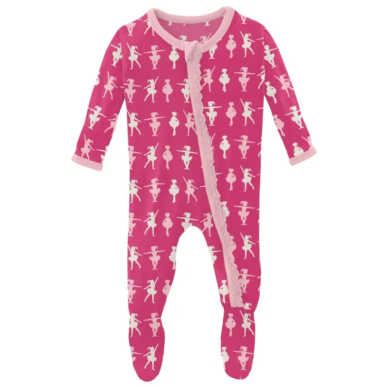 Calypso Ballerina Design Muffin Ruffle Footie – Decorative Baby Sleepwear 1