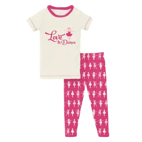 Calypso Ballerina Graphic Short-Sleeve Pajama Set With Matching Pants 1