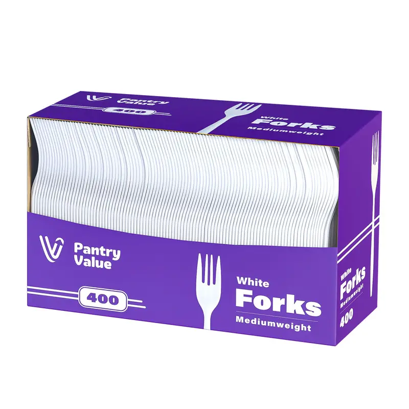 Case Of 4,000 Durable White Plastic Forks 1