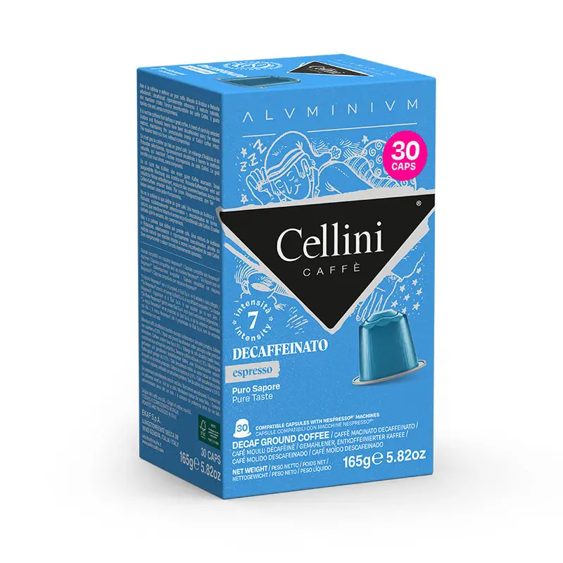 Cellini Nespresso-Compatible Decaffeinato Capsules – 30 Aluminum Pods 1