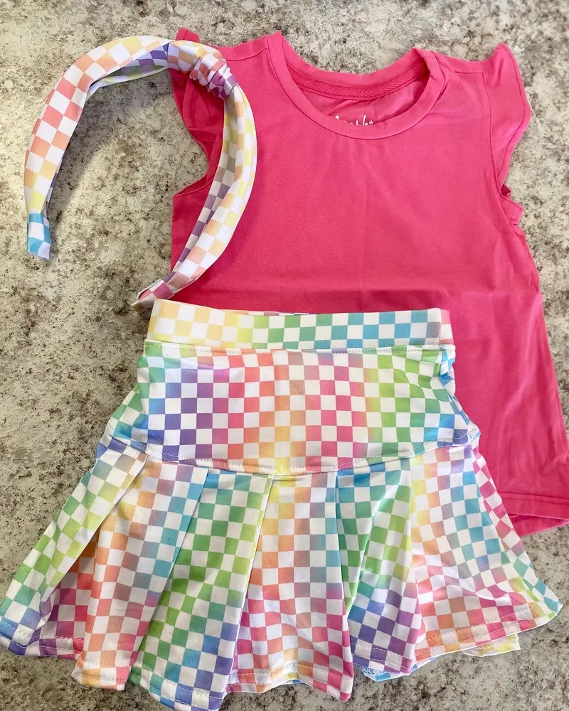 Checkered Pastel Tennis Skort 1