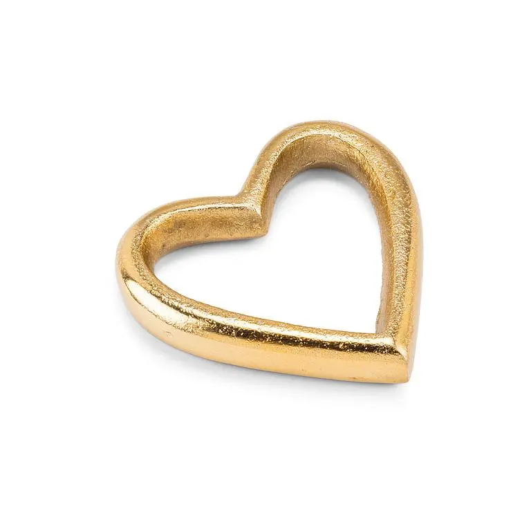 Chunky Gold Heart Ornament – Minimalist Metallic Home Accent 1