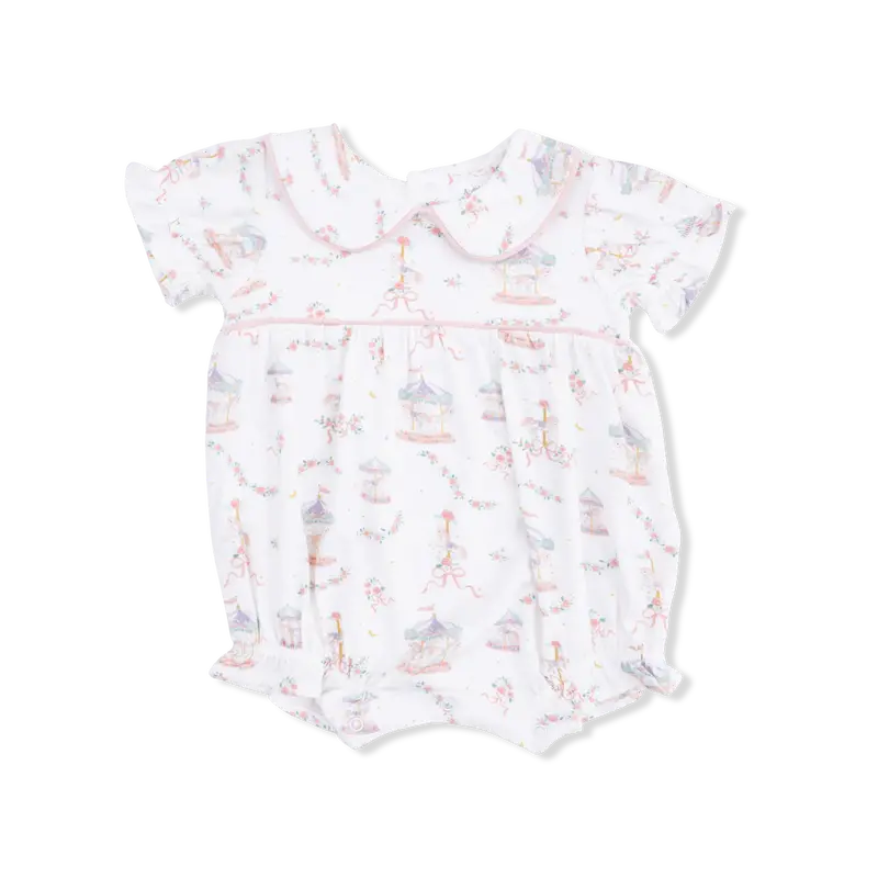 Classic Babydoll Bubble Dress – Carousel-Inspired Puff Sleeve Romper With Bows 1
