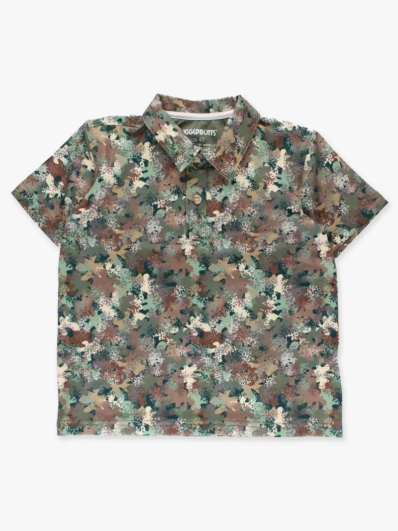 Classic Camo Knit Polo – Athletic Short Sleeve Design 1