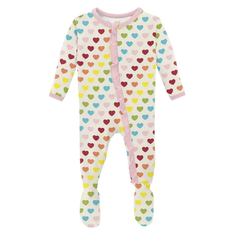 Classic Ruffle Footie With Two-Way Zipper – Solid Color Option 1