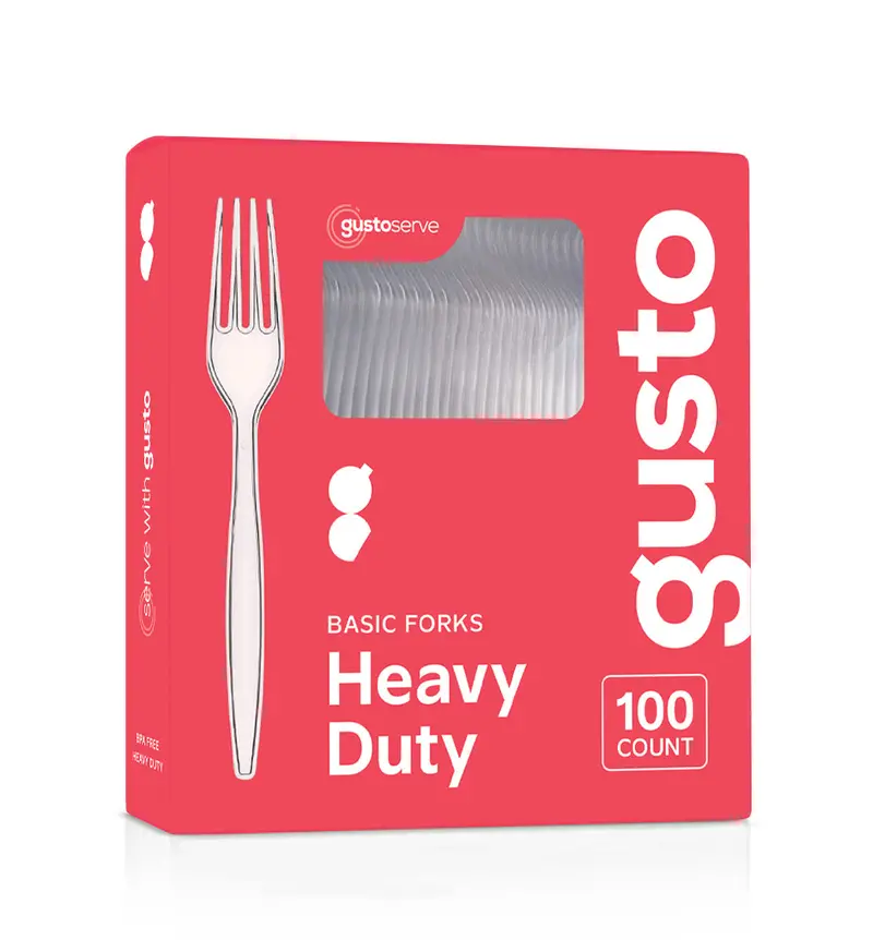 Clear Heavy-Duty Disposable Plastic Forks (100-Pack) 1