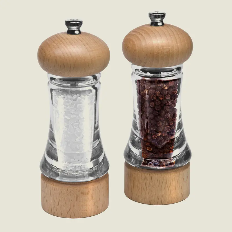 Cole & Mason Basics Beech & Acrylic Salt & Pepper Grinder Set 1