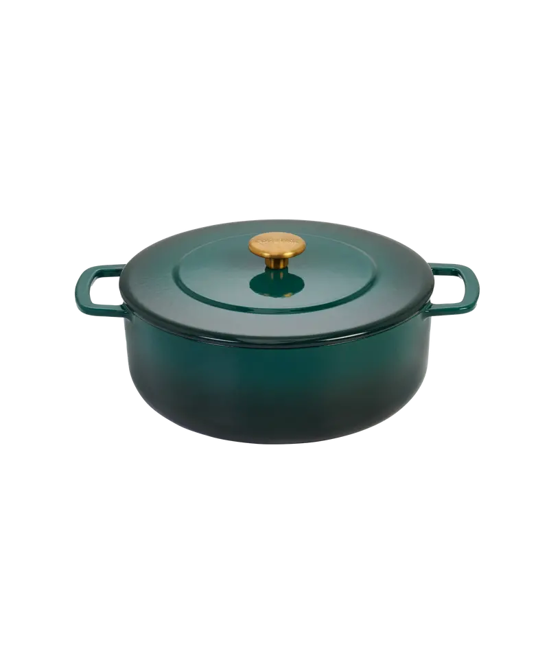 Combekk 24Cm Dutch Oven Cast Iron Braiser In Holly Green 1