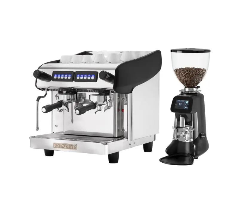 Compact Two-Group Espresso Machine & Grinder Rental Package 1