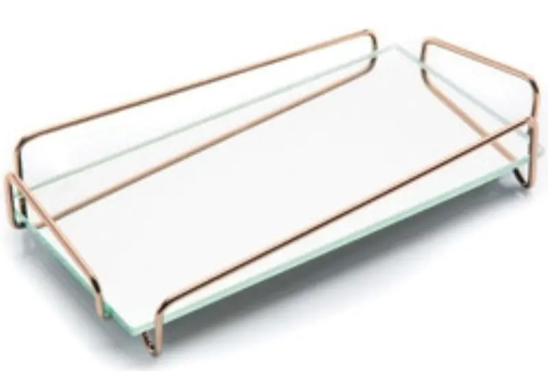Corner Tray In Rose Gold Finish (15X25 Cm) 1
