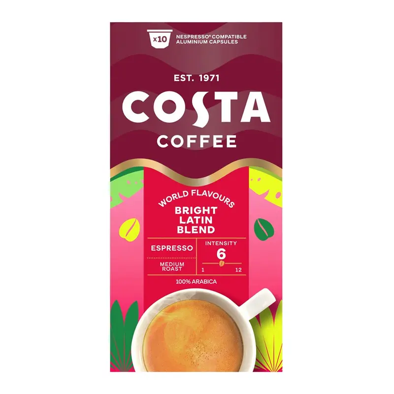 Costa Bright Latin Blend Capsules For Nespresso – 10-Pack 1