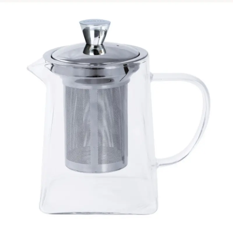 Cristel Rooibos Square Glass Teapot – 800 Ml, Modern Design 1