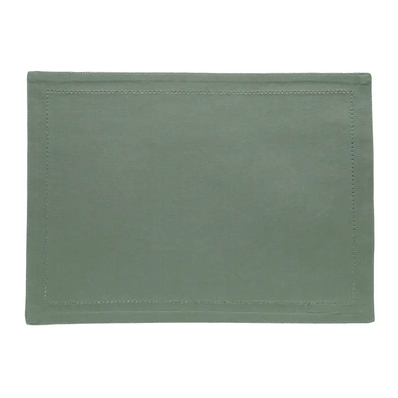 Dark Green Cotton Lace-Embellished Place Mat Set – 2-Pack, 45X33Cm 1