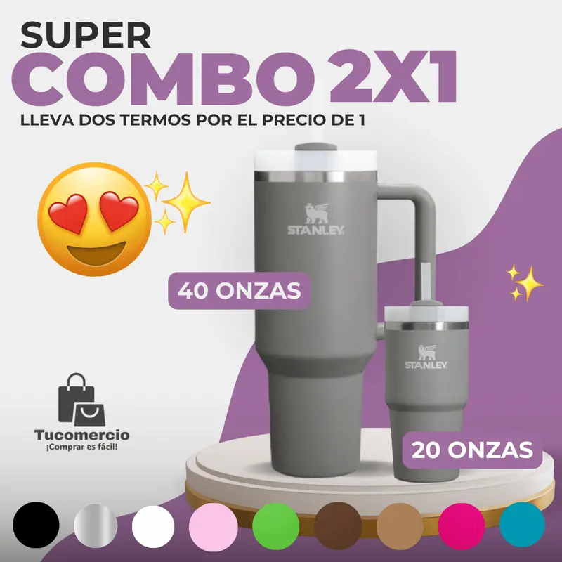 Dual-Pack Insulated Stainless Steel Thermos Set – 40 Oz & 20 Oz Capacity 1