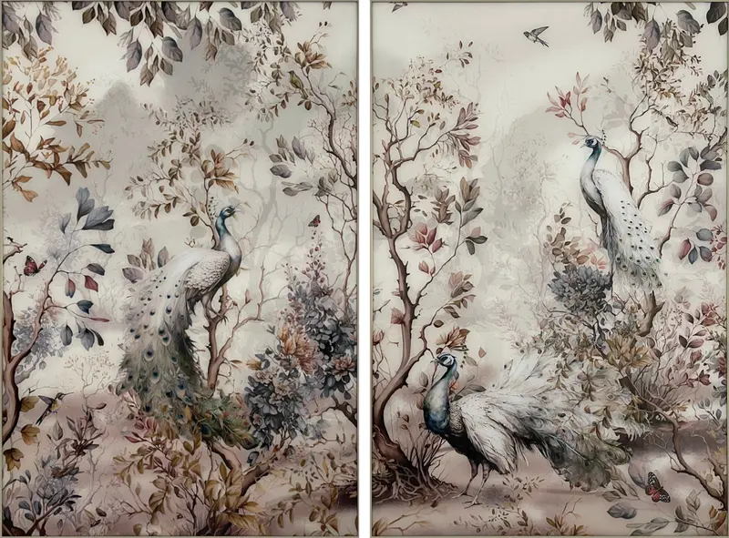 Dual-Piece Framed Glass Wall Art Set – 120 X 80 Cm 1