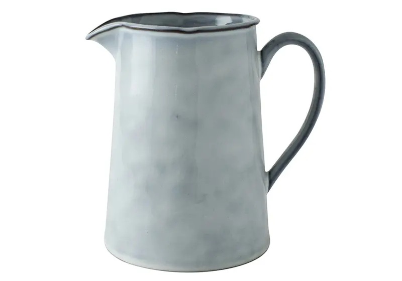 Dutch Rose Organic Blue Stoneware Pitcher – 1.6L Handcrafted Ceramic 1