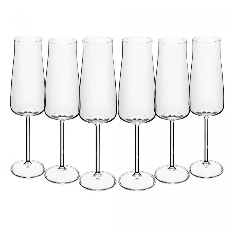 Eco-Crystal Champagne Glass Set – 6 Pieces, 210 Ml Each (Alex) 1