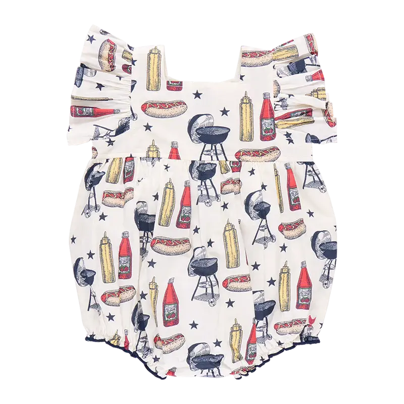 Elsie Bubble Romper For Baby Girls – Grilling Out Theme 1